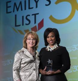 EMILY's List Award: Former Congresswoman Gabrielle Giffords, left, with City Counciilor-at-Large Ayanna Pressley.